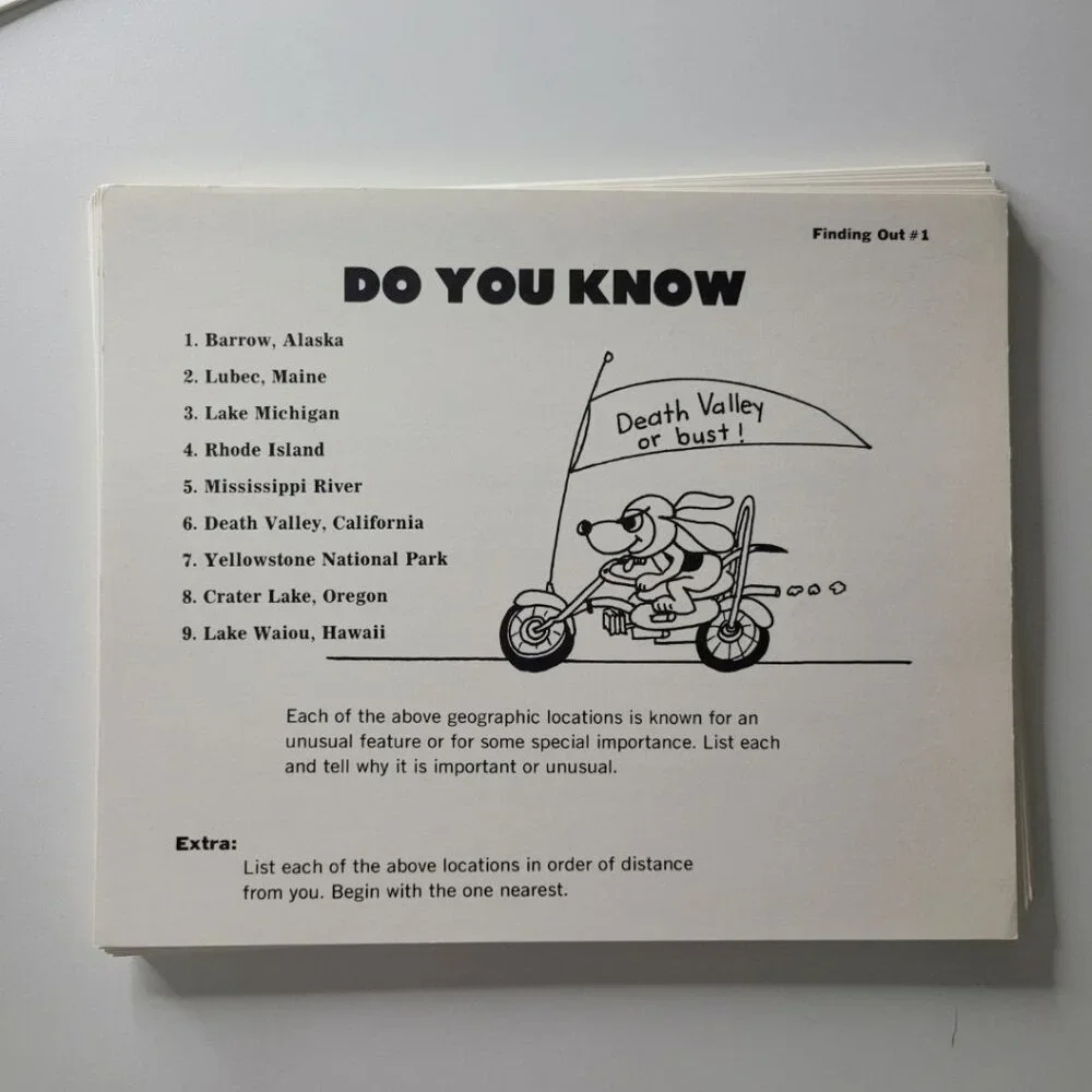 1975 Finding Out Activity Cards Teacher Curriculum Hollis‎ Griffin Education Fun